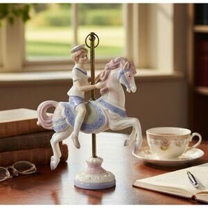 Paul Sebastian Sailor Boy Carousel Horse Figurine Porcelain 8.5" Vintage 1990